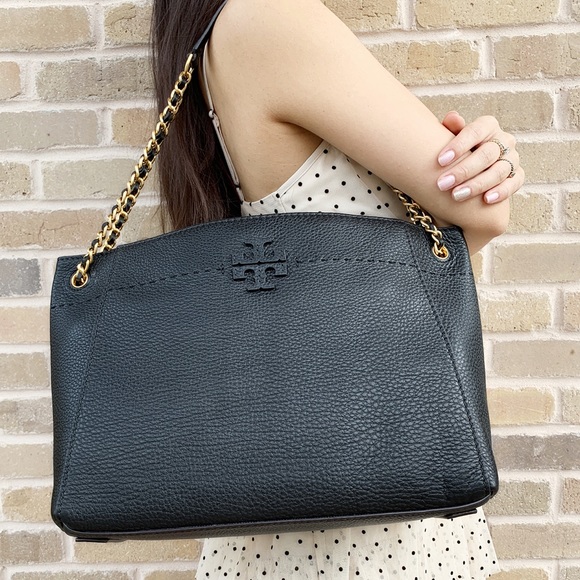 Gaby’sBags👜💕-Tory Burch black slouchy chain tote - Picture 4 of 7